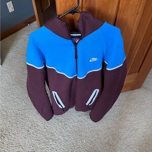 Nike Tech Blue and maroon Sweatshirt with Hood